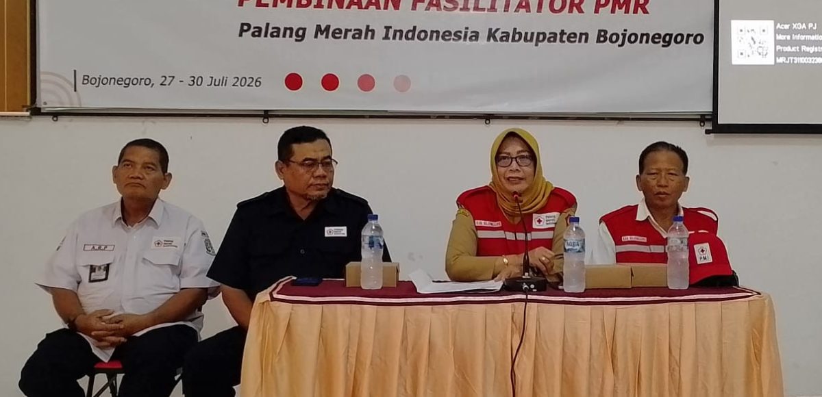 Ketua PMI Kab.Bojonegoro memberikan Sambutan Kegiatan TOF Pembinaan PMR Tahun 2026